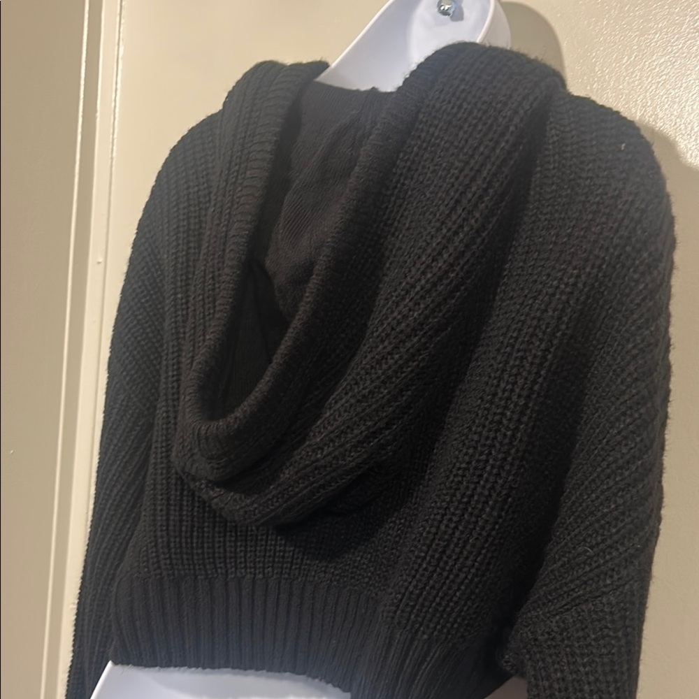 Streetwear Society Black Cropped Hoodie Sweater - Picture 4 of 4